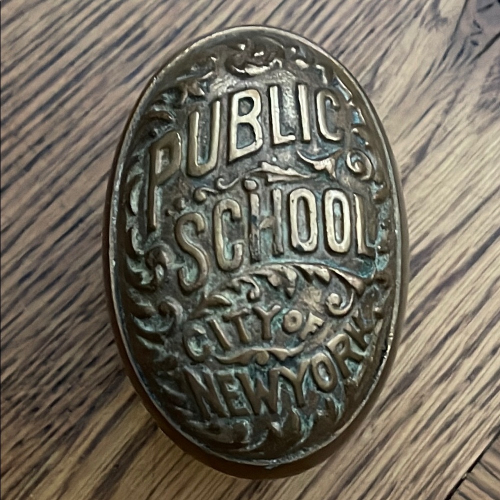 Vintage Brass New York Public School DOORKNOB